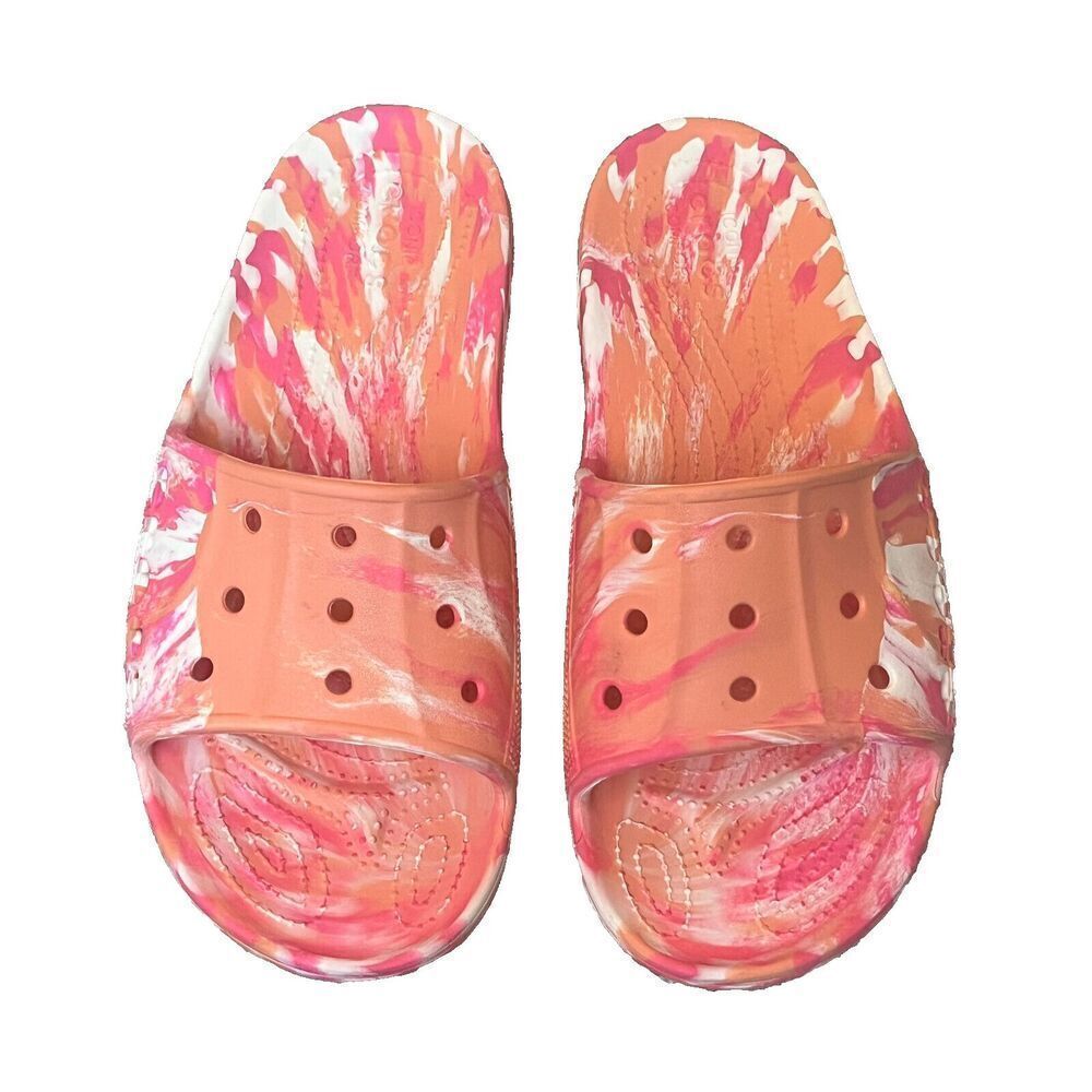 Crocs Baya II Slide Sandals Pink/Orange Papaya Unisex Mens 11, Womens 13‎